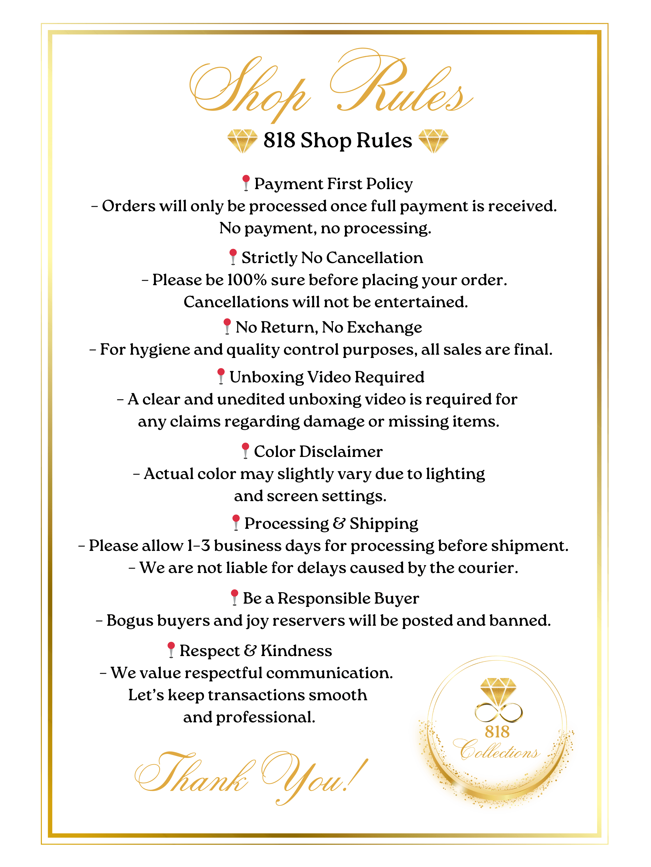 Shop Rules